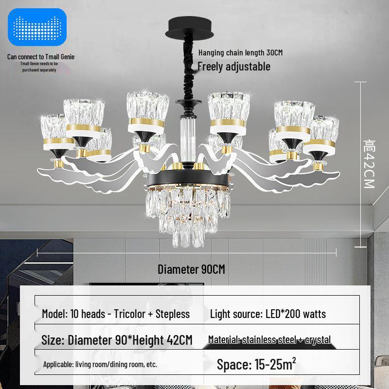 Luxury Modern Crystal Chandelier for Living Room - Elegant Luminous Fixture