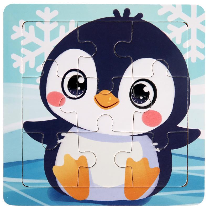 11cm Children Wooden Jigsaw Puzzle Games Cartoon Animal Vehicle Pattern Wooden 3d Puzzle Montessori Educational Toys