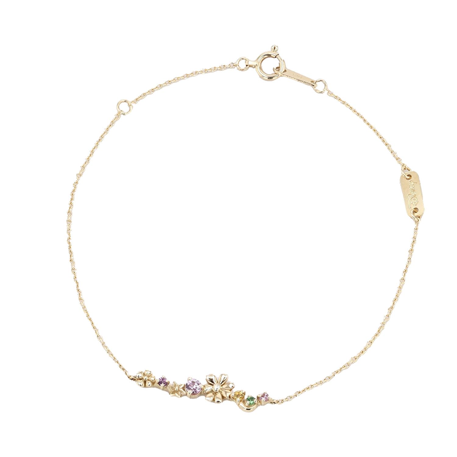 

Disney Tangled Princess Bracelet, 10K Yellow Gold with Citrine, Green Garnet, and Amethyst, Christmas Design (FBLDS20021)