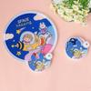 High-looking Mini Round Fan Hand-operated Portable Cloth Fan Cartoon Folding Round Fan  Home Decor