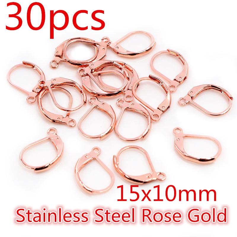 30-50pcs Fashion Bronze Rhodium Gold Silver Plated French Earring Hooks Wire Settings DIY Jewelry Making Findings Accessories