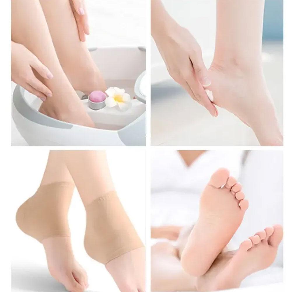 2Pcs Silicone Heel Protector Moisturizing Socks Anti-Crack Repair Protective Cover Plantar Fasciitis Pain Relief Foot Care Tools