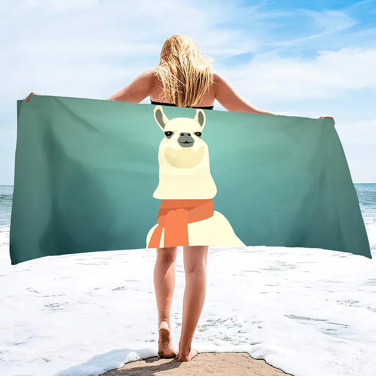 Alpaca Oversized Microvezel Zwembad Zanddicht Strandlaken Snel Snel Droog Zandvrij Proof Handdoek Extra Groot Reisdeken Voor Kinderen 100X50 cm(39X20in)