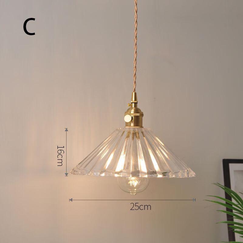 

UOSU Vintage Glass Crystal Pendant Light