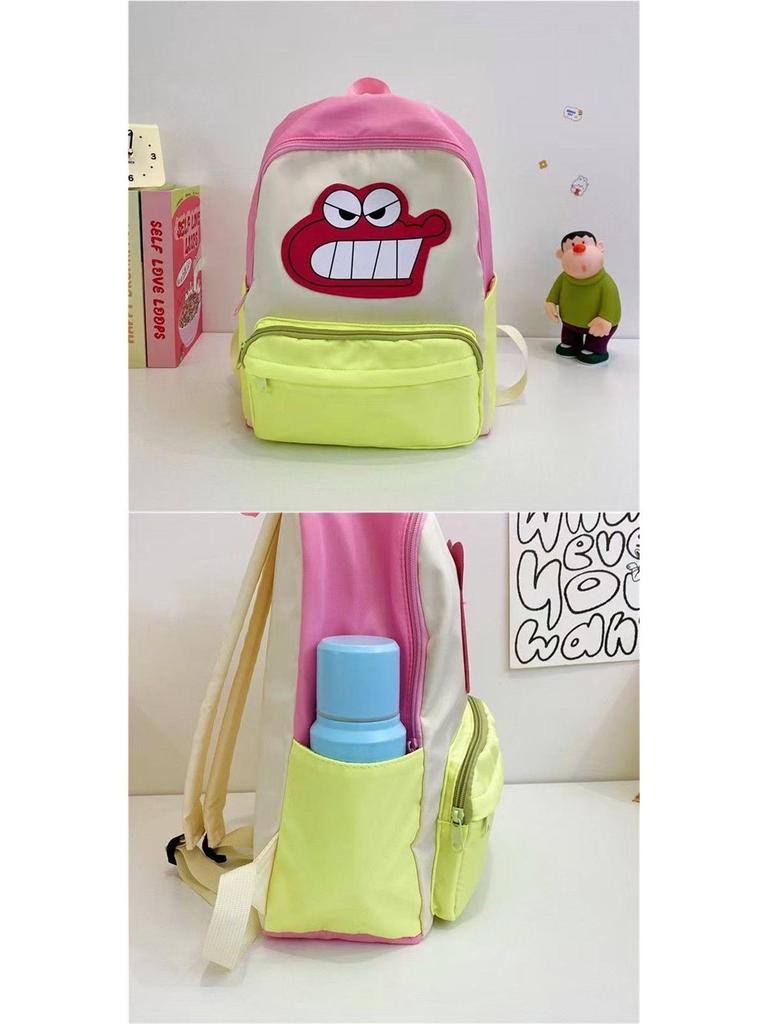 Crayon Shin-chan Cartoon Color Block Backpack – Trendy, Lightweight, Large Capacity Schoolbag