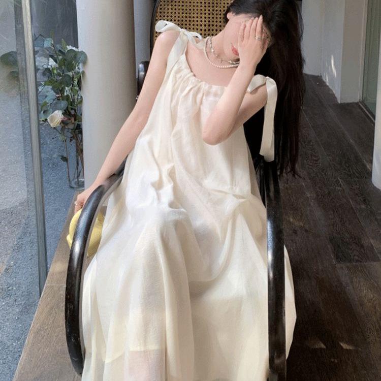 Women's French-Style Lace-Up Camisole Dress - Summer Beach Fairy Dress