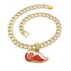 European and American Hip-hop Style Detroit Red Wings Drip Alloy Pendant Necklace