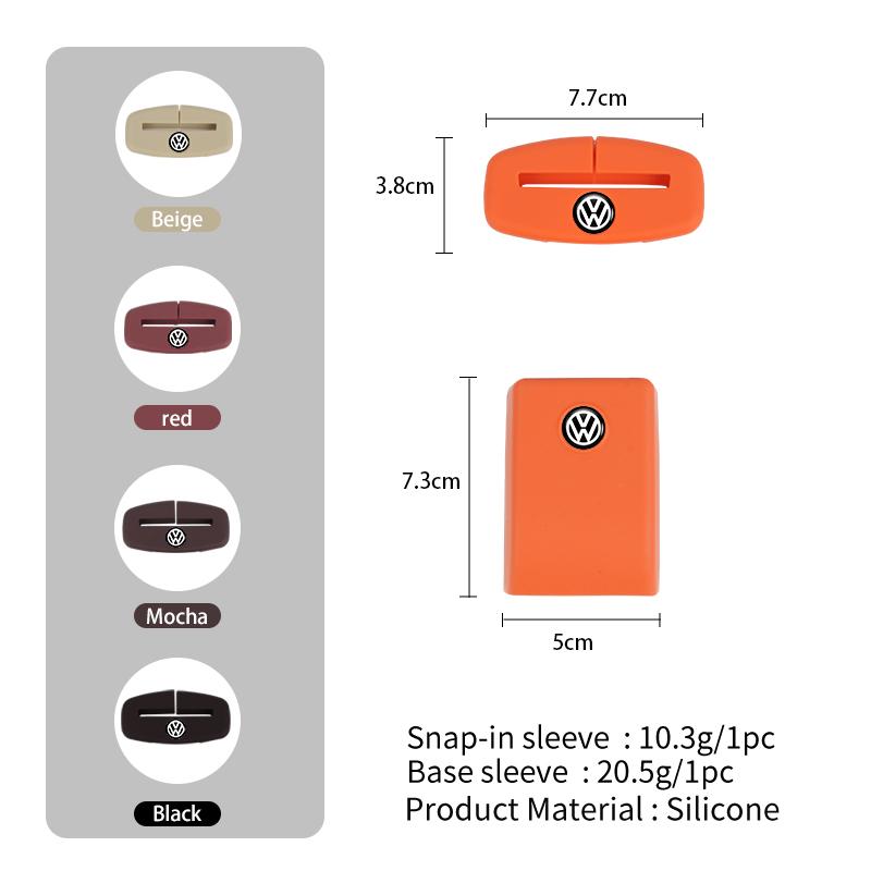 ear1 Car Silicone Seat Belt Buckle Covers Scratch-Resistant Protective Covers Car Interior Accessories For VW Golf Polo Tiguan Passat