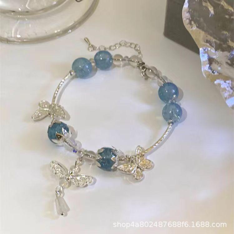 17KM 1PCS skleněný náramek z kamélie Náramek s korálkovým střapcem pro ženy Šperky Příslušenství