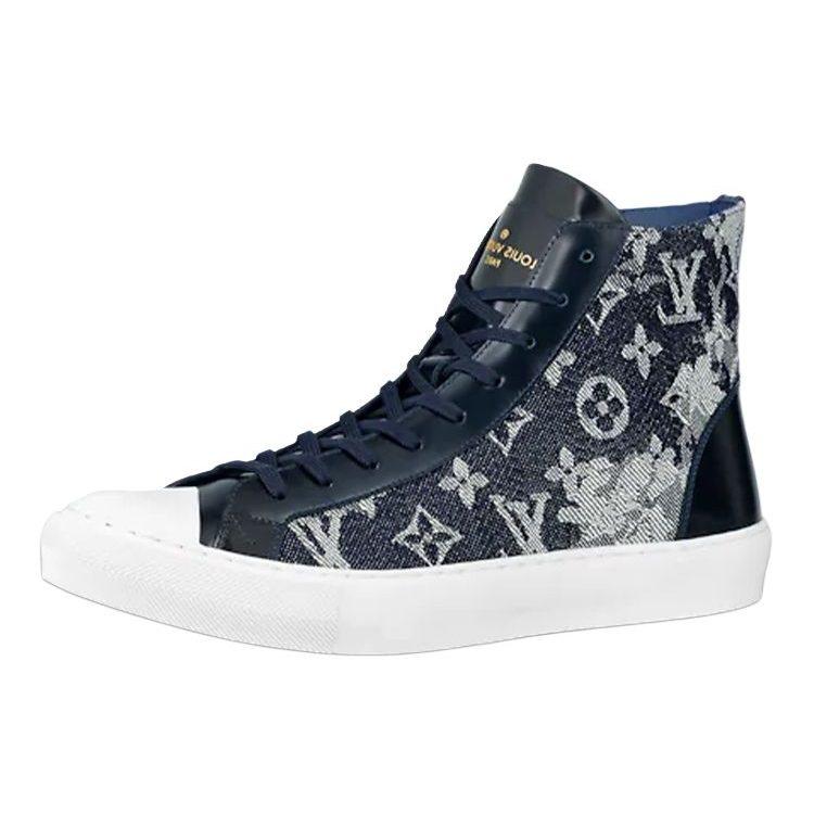 Louis Vuitton Tattoo Skateboard Shoes Men's Dark Blue 1A8KFK