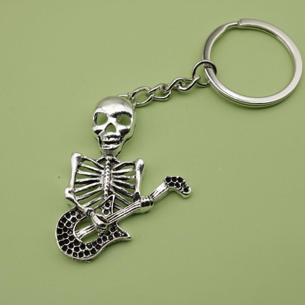 Skull Guitar Keychain Pendant - Simple Jewelry Design