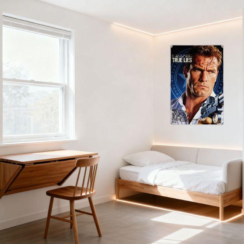 True Lies Arnold Schwarzenegger Action Movie Metal Tin Sign Vintage Wall Decor for Home Man Cave Bar Cafe Art Poster