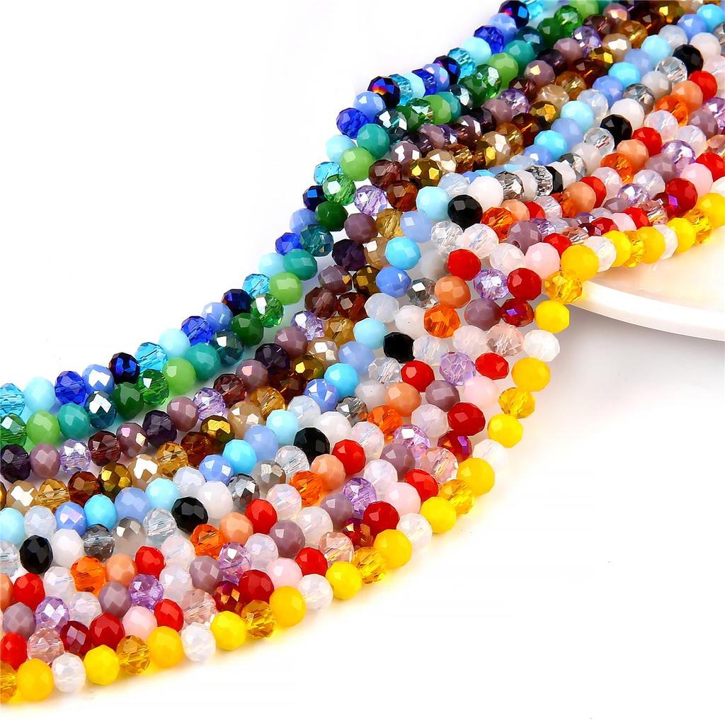 6mm 100 Peças Escolha Cor Contas de Roda de Cristal Facetado Vidro Solto Para Fabricação de Joias DIY Pulseira Colar Brinco