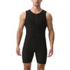 Combinaison Sauna Homme Gainant Body de Course Sweat à Fermeture Éclair Entraînement avec Short Maillot de Corps Fitness Musculation Combinaison d'Exercice Débardeur Combinaison
