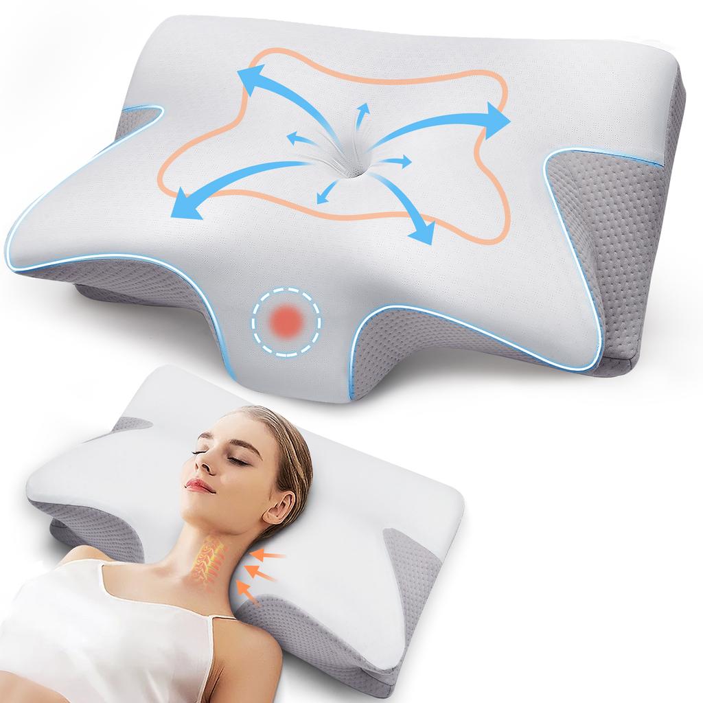 Pulatree Cervical Pillow for Neck & Shoulder Pain Relief Ergonomic Memory Foam Pillow Suitable for Different Sleeping Postures