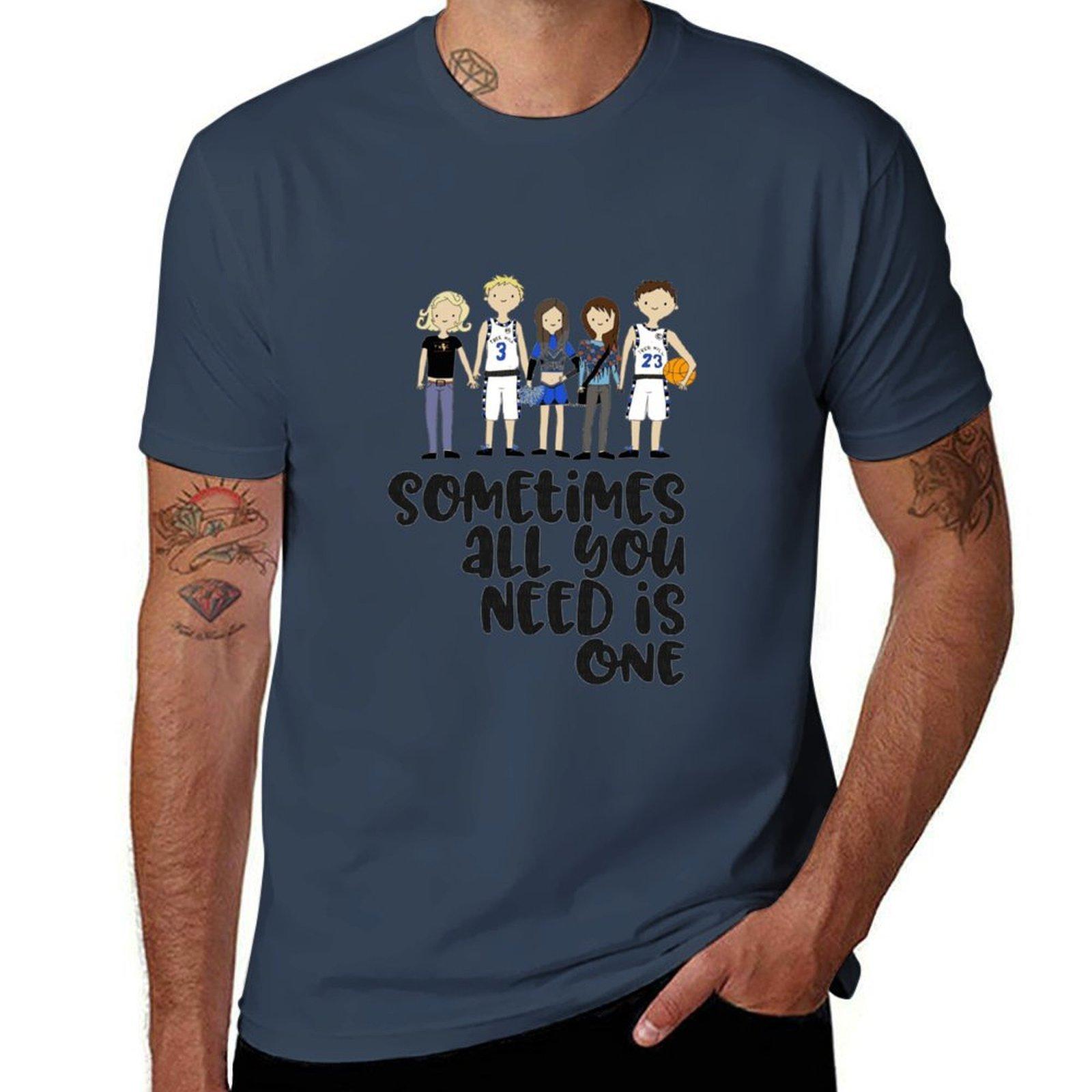 

One tree hill cartoon cast T-Shirt cotton t shirt pack t shirts for man cotton T-Shirt S