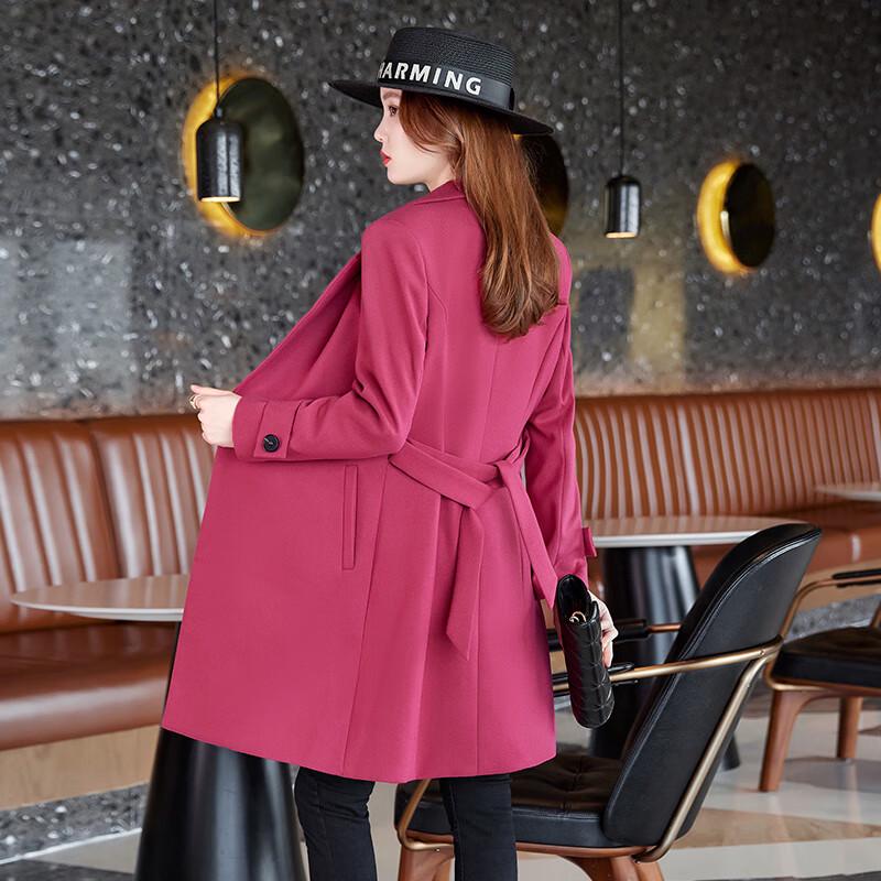 Troman Women s Lapel Trench Coat L