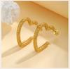 Love Shape Heart Earrings For Women Stainless Steel Ear Hoops Gold Plated Jewelry