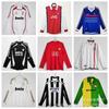 Maglia da Calcio Vintage a Maniche Lunghe Maglia da Calcio Retrò Manchester United Chelsea Arsenal AC Milan Real Madrid Abbigliamento Classico per Tifosi