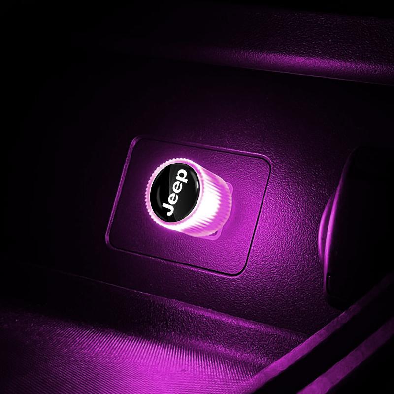 1 Stück USB Auto LED Licht Auto Innenraum Atmosphärenlicht Auto Emblem Styling Für Jeep Renegade Wrangler JK JL Grand Cherokee Compass Patriot
