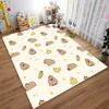 Cartoon Animal Carpet with Cute Brown Capybaras, Ducks, and Carrots Pattern Suitable for use as an anti-slip for living room bedroom sofas
