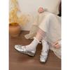 White French round head inner height increase shallow mouth flat-soled single shoes 2026 new spring and autumn with skirt Mary Jane shoes