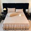 Tafu Velvet Jacquard Bed Skirt Plush Thickened Dustproof and Anti Slip Bed Cover Embroidered Lace Bed Sheet 3pcs Home Textile