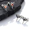 Gothic Wings Stud Earrings for Men Women,Vintage Stainless Steel Heart Zircon Sword Stud Earrings,Punk Piercing Jewelry Gift