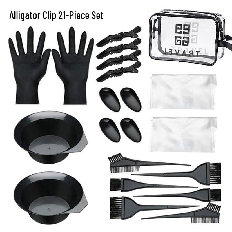 20-Piece Cross-Border Hair Dyeing Set: Bowl, Shawl, Brush, Comb & Tools