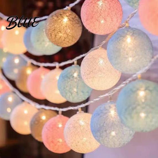 String Lights Decor Decorative Christmas Battery Powered Light Waterproof Cotton Ball 10/20/40 LEDs Wedding Halloween