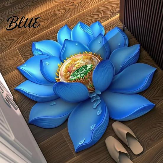 High Precision Printed Resistant Dirt Design Anti-Slip 3D Flower Floor Mat Waterproof Abrasion Rug Kneeling