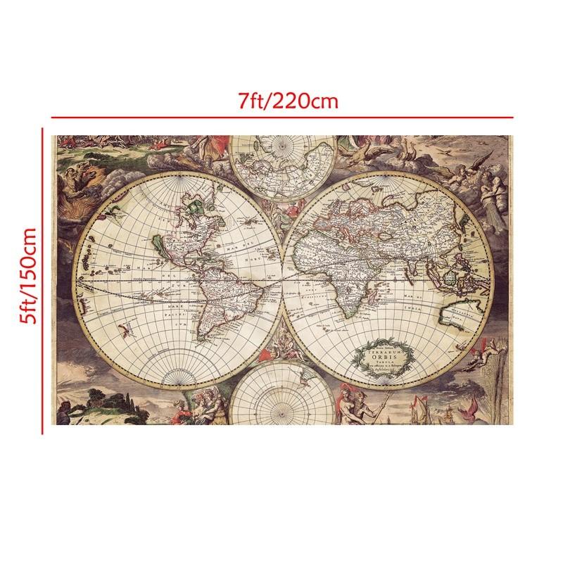 

Винтажный декор, плакат, карта на английском языке, средневековое латинское искусство, живопись, гостиная, учебные принадлежности, путешествия/образовательный инструмент 225*150cm