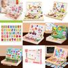 Wooden Toy Kid Magnetic Board Puzzle Game Double Face Jigsaw Plaything Gift