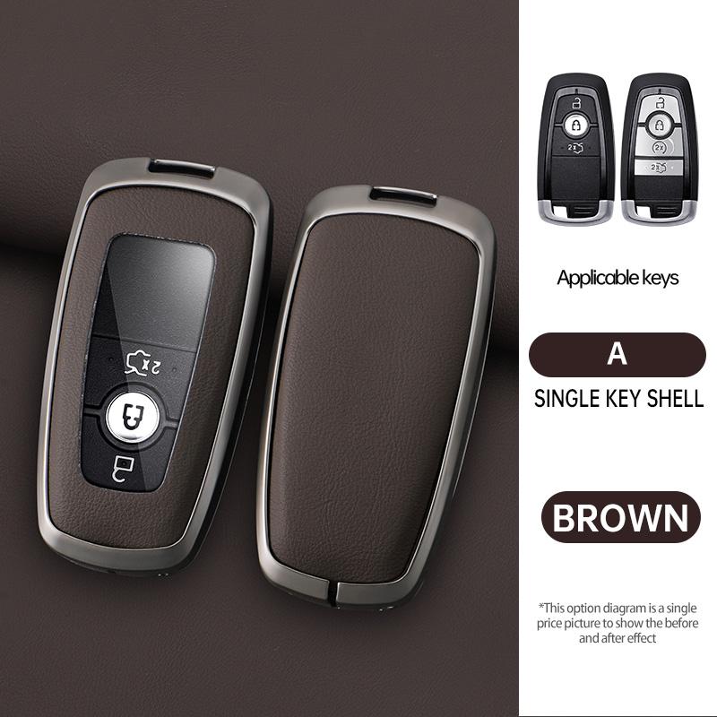 Zinc Alloy Genuine Leather Auto Key Fob Cover Case Fit For Lincoln Continental Navigator Z Mkz Mkc Mkx Nautilus Aviator Corsair
