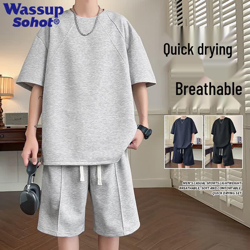 Wassup Sohot Men s Summer Quick-Dry Sportswear Set L