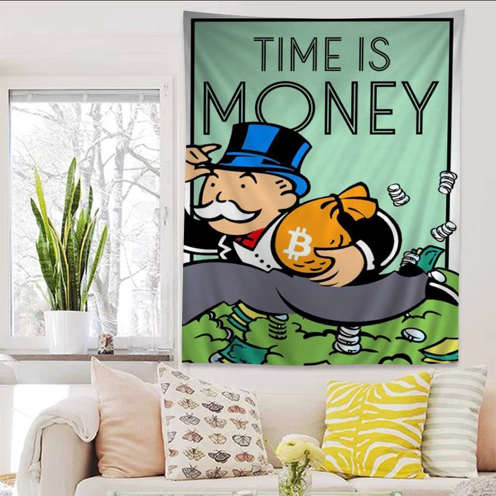 Monopoly Millionaire Dollar Money Cartoon Tapestry Bohemian Wall Tapestries Mandala Home Decor