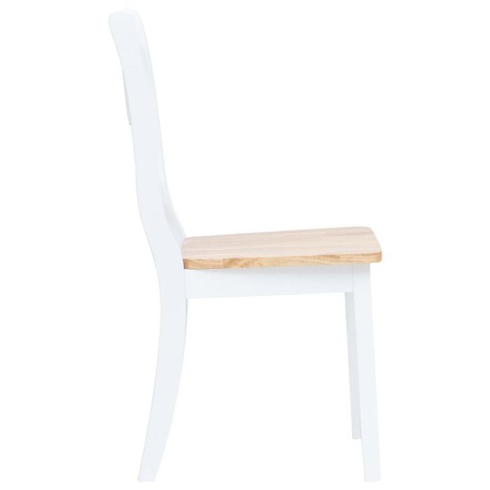 VidaXL 2x Bois d'Hévéa Massif Chaises à Dîner Chaises de Salle à Manger Chaises de Repas Chaises de Cuisine Maison Intérieur 247358