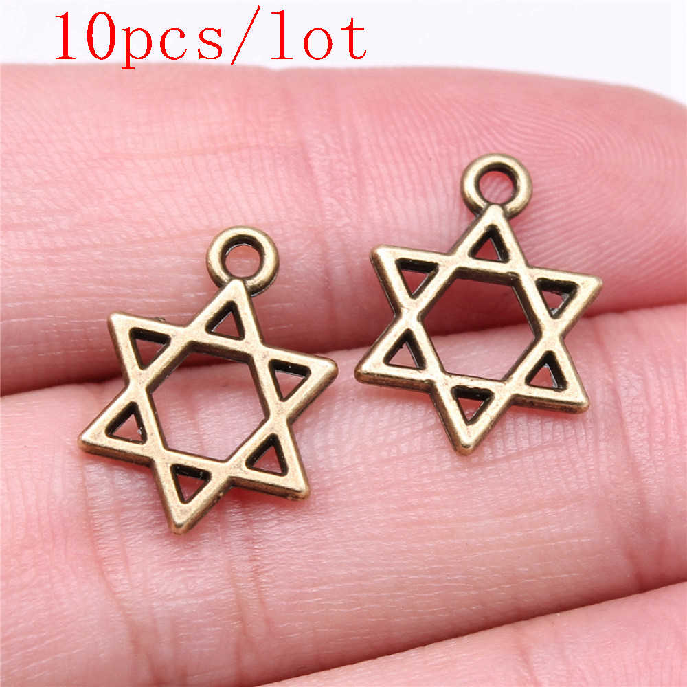 Little Hexagram Charms For Jewelry Making Pendant Diy Crafts Accessories