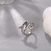 Anello Gatto Geometrico Europeo & Americano, Design Aperto Regolabile, Ornamento Animale Lavorato a Maglia per Dita.