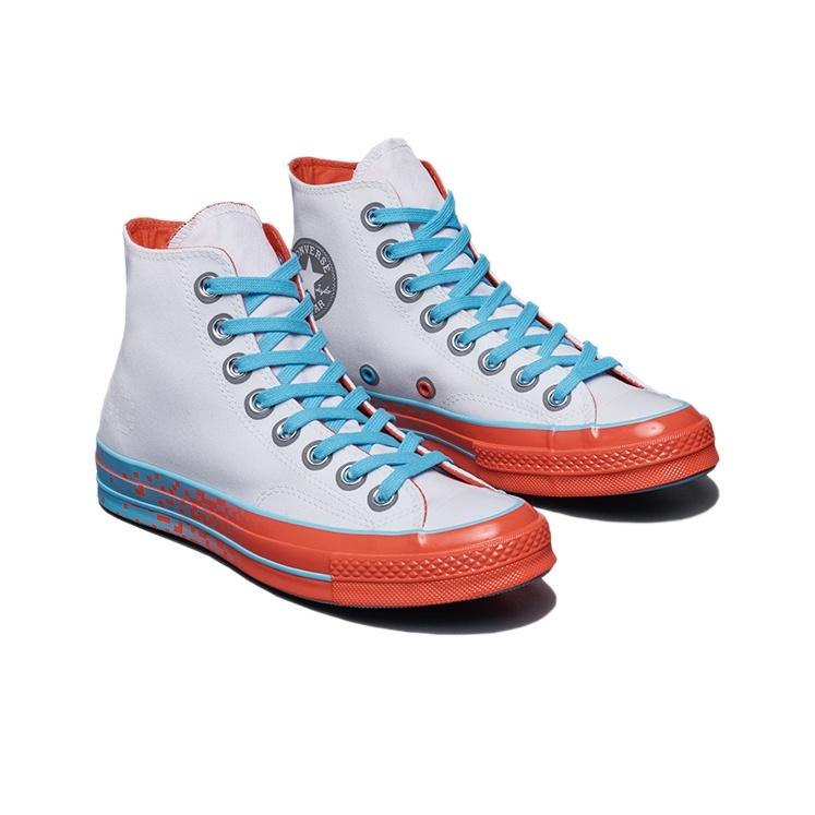 Converse 1970s Chuck Taylor All Star Trendy Comfortable Versatile High-Top Canvas Shoes Unisex Sneakers White Blue Brick-Red 171934C