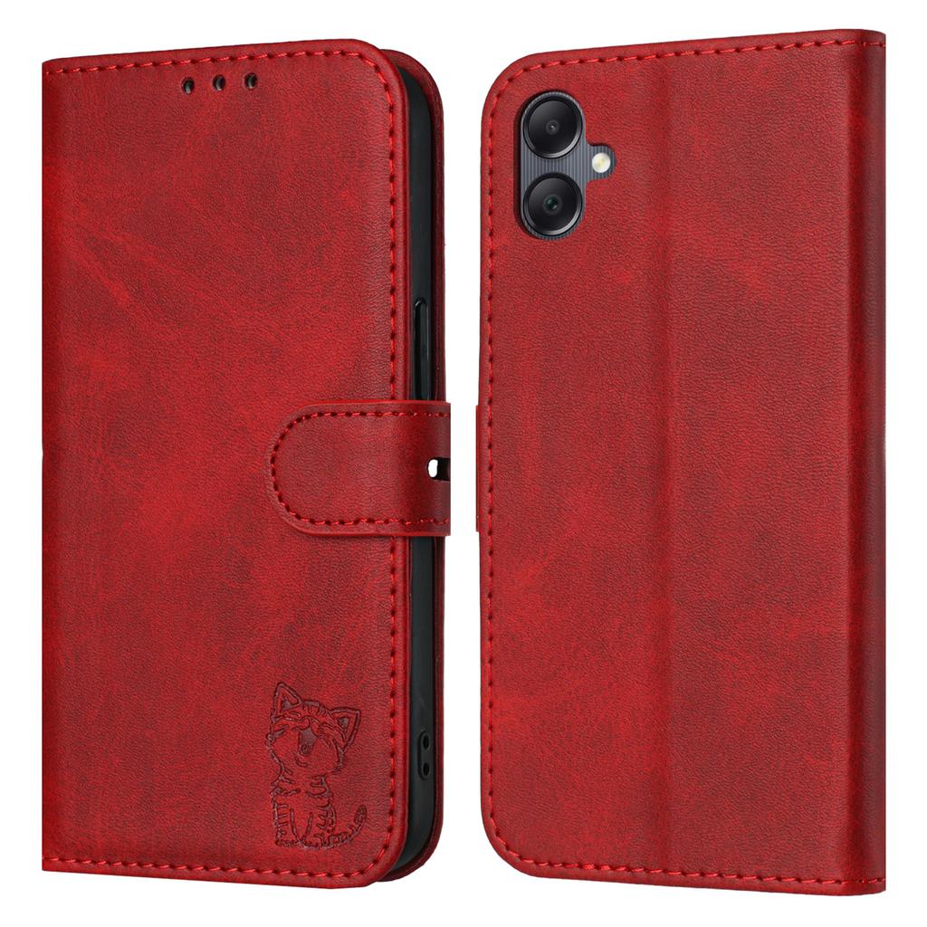 For Samsung Galaxy A07/A06 4G/5G Case Happy Cat Pattern Imprinted Leather Wallet Phone Cover