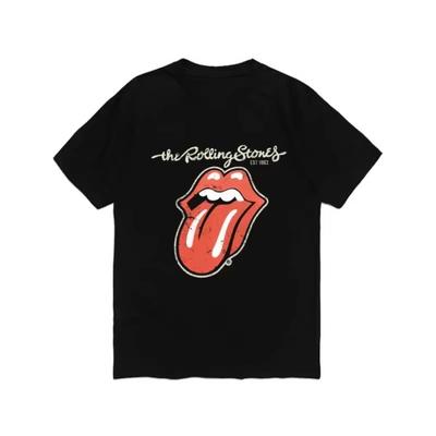 T-shirt Été 2025 Rock Punk Européen et Américain The Rolling Stones Été Coton Col Rond Manches Courtes Mode T-shirt Homme