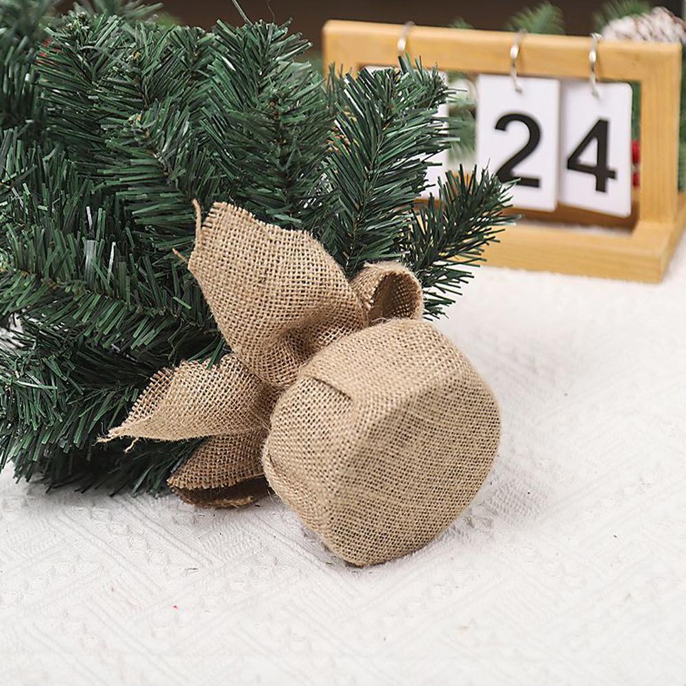40/50cm Mini Christmas Trees Green With Linen Base Perfect Desktop Ornaments Store Window Displays Christmas Add Festive Touch