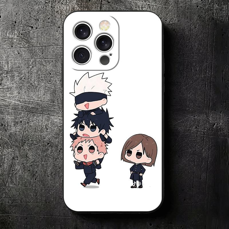 Cartoon Cute JUJUSU Anime Soft Phone Case for iPhone 16 16E 17 Air 15 Pro Max 14 Plus 13 Mini 11 12 7 Black Cover Back Shell