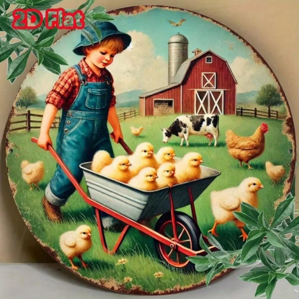 Vintage Chick Farmhouse Metal Wall Art Weatherproof Home Decor
