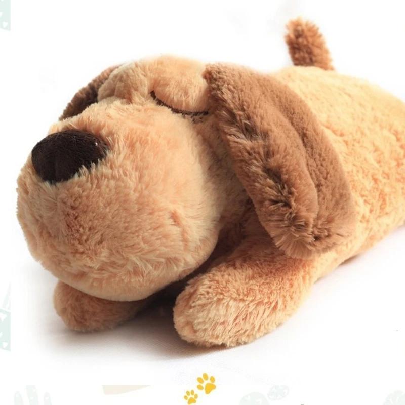 Cute Heartbeat Puppy Behavioral Training Toy Plush Pet Comfortable Snuggle Sleep