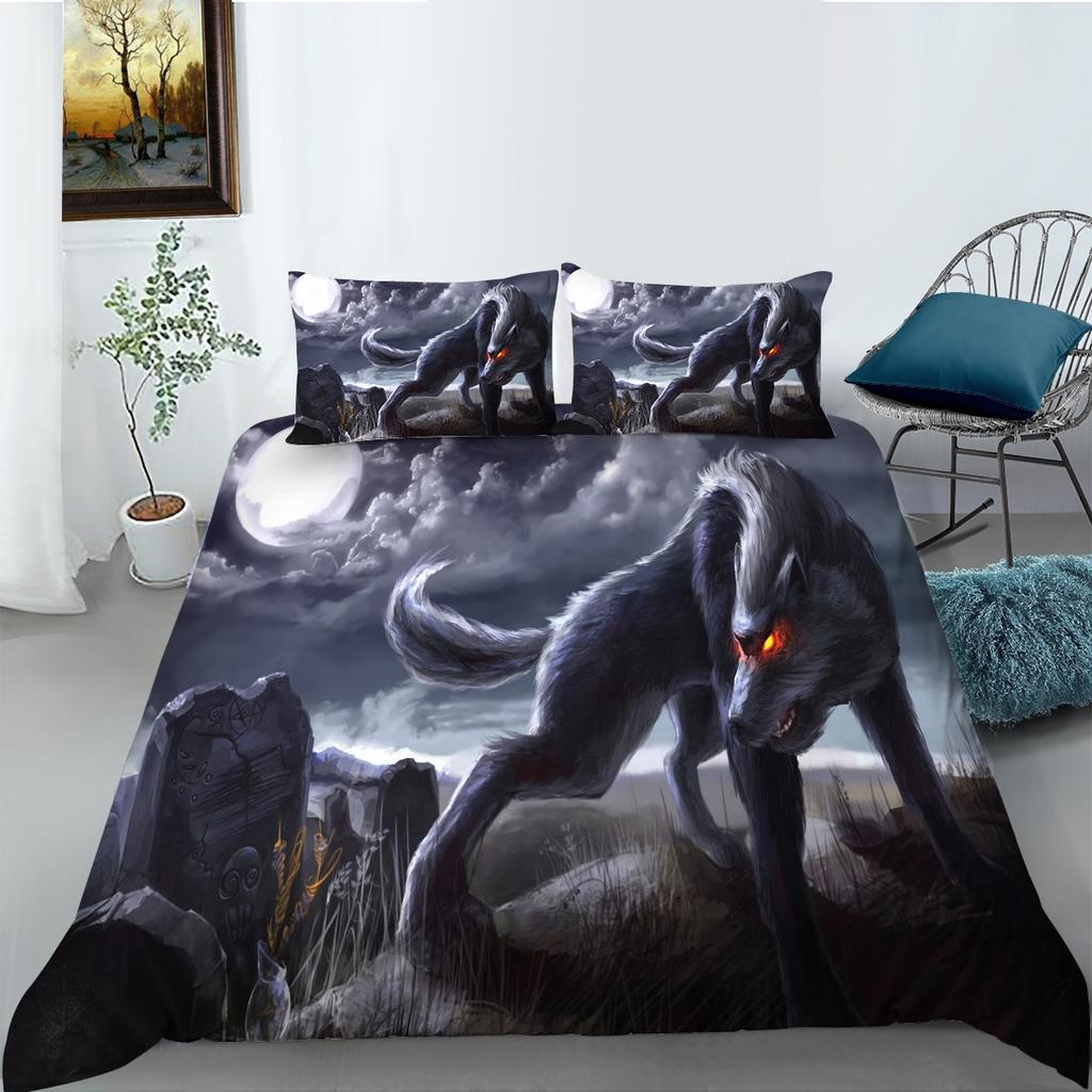 Wolf Series Polyester Bedding Two Or Three Piece Digital Printing Wishshopify