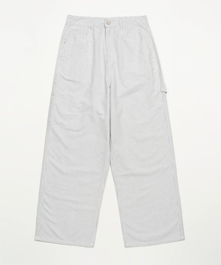 TOFFEE WOMEN W Striped Carpenter Pants (Black)