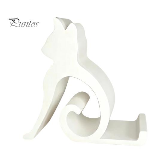 Stable Phone Support Cute Cat Stand Curled Tail Kitty Desk Holder for Cell Black Dock Tablet, 3D Printed Universal Stand Office Bedroom, Gift Lovers