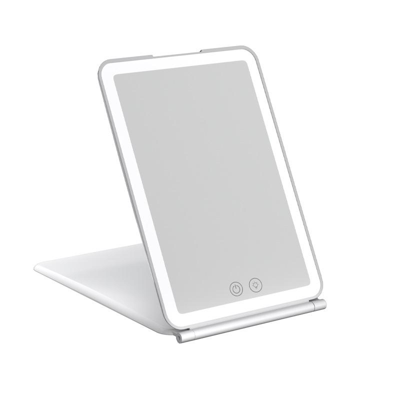 

Rechargeable LED Folding Makeup Mirror: Portable Travel & Desktop Flip Mirror with Light